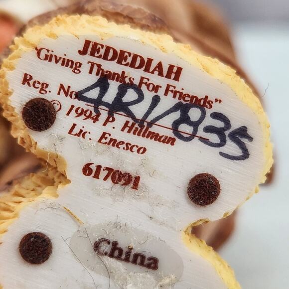 "Jedediah" Cherished Teddie 617091 Pilgram Figurine Thanksgiving 1994 - Picture 4 of 7